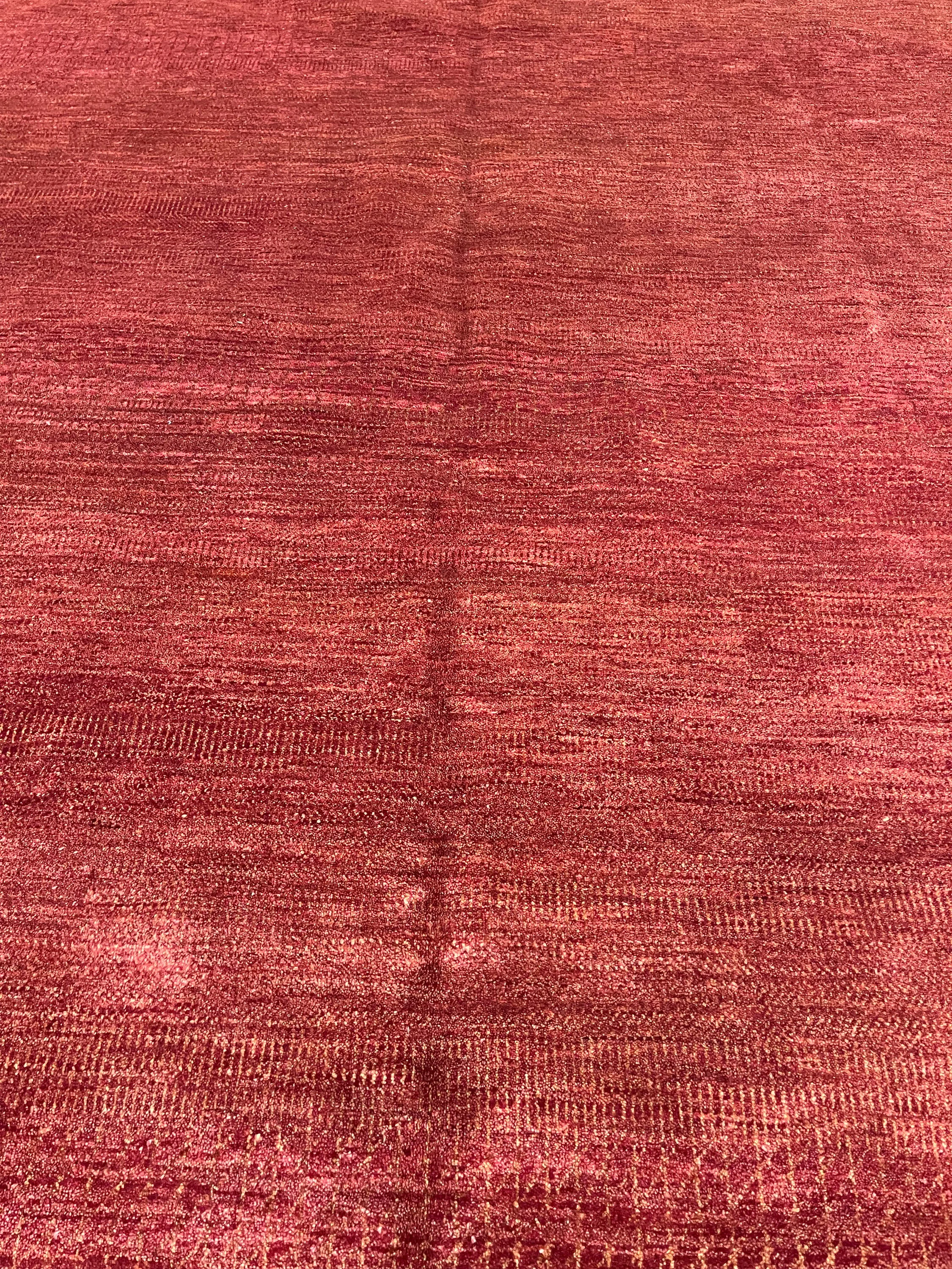 Modern Rug - F-750, India rug, 10' x 14'7", in red, light, gold - photo 2