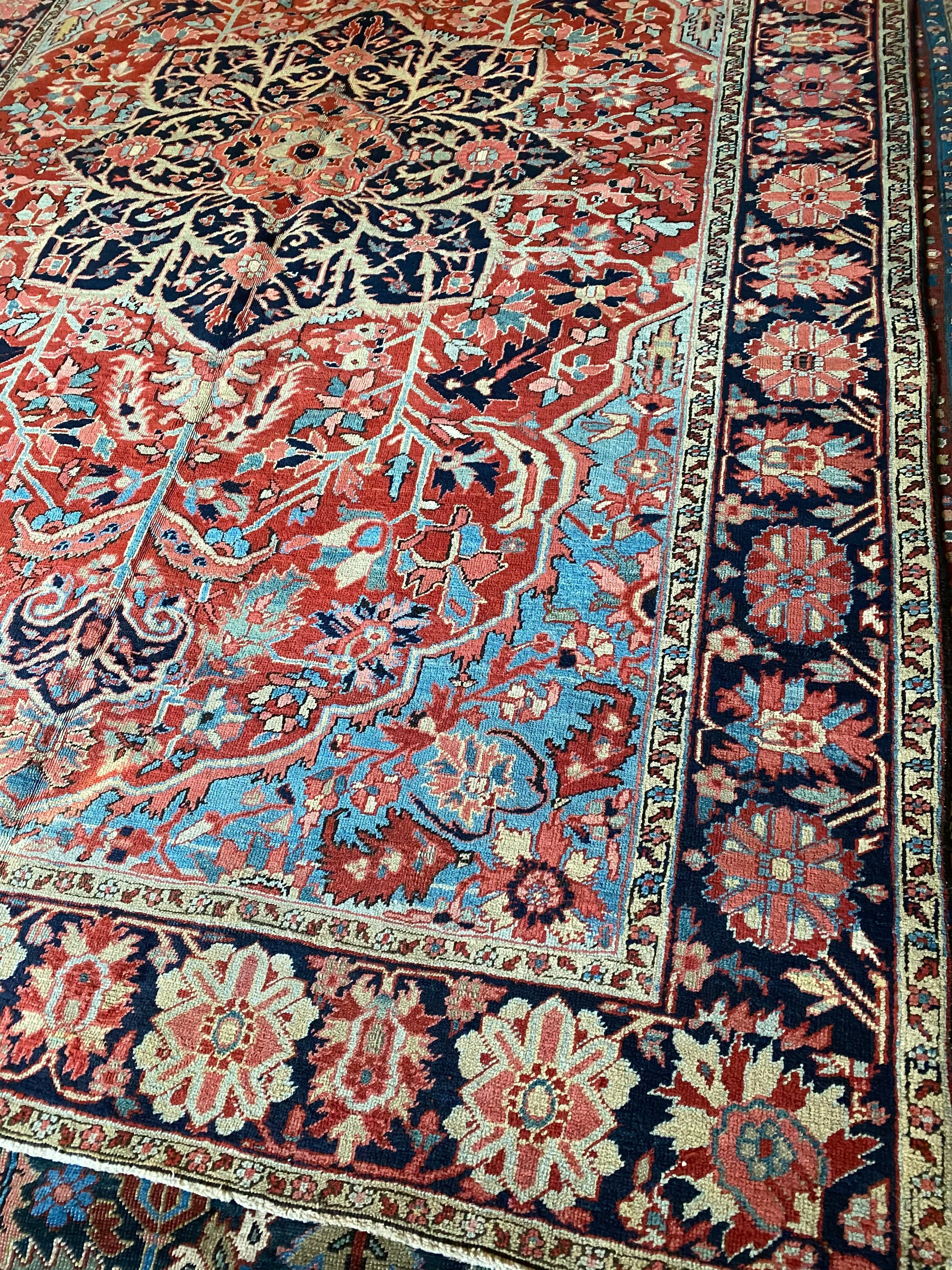 Antique Persian Heriz - F-113, Iran rug, 7'9" x 11'5", in red - photo 2