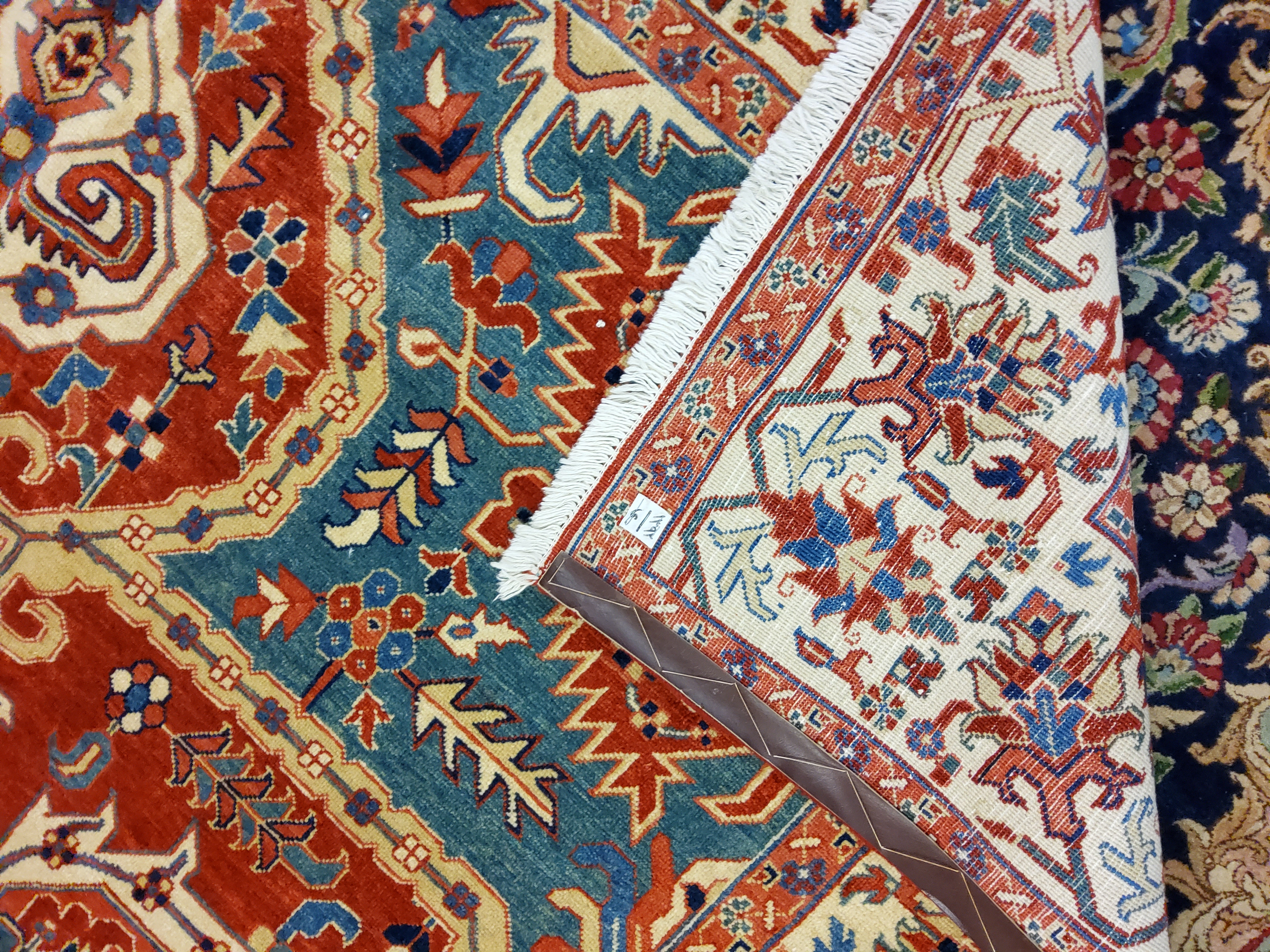 Heriz - F-52, Iran rug, 8'6" x 12', in ivory, red, green, gold, blue - photo 5