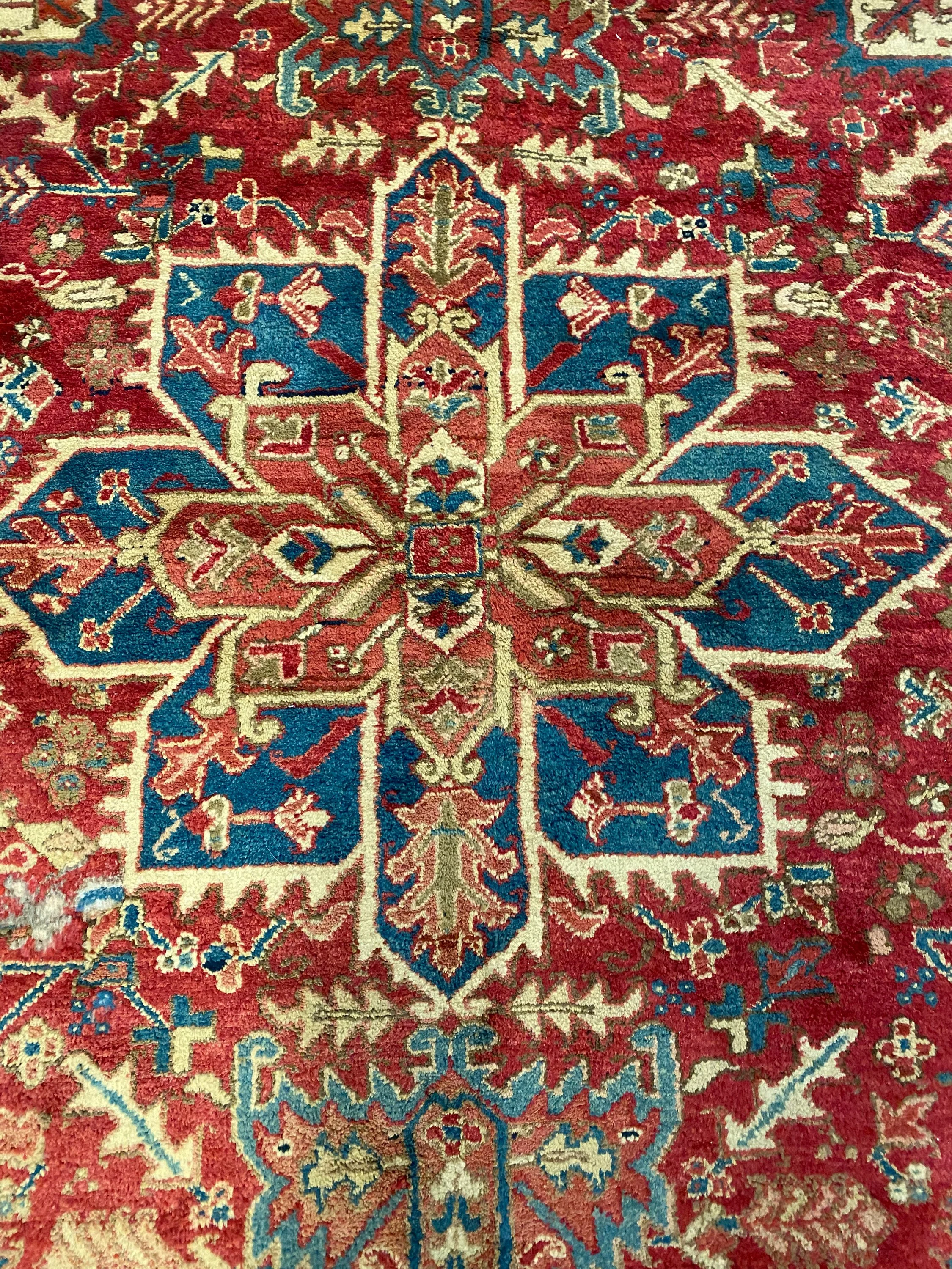 Heriz - F-748, Iran rug, 7'2" x 7'9", in red, navy - photo 2