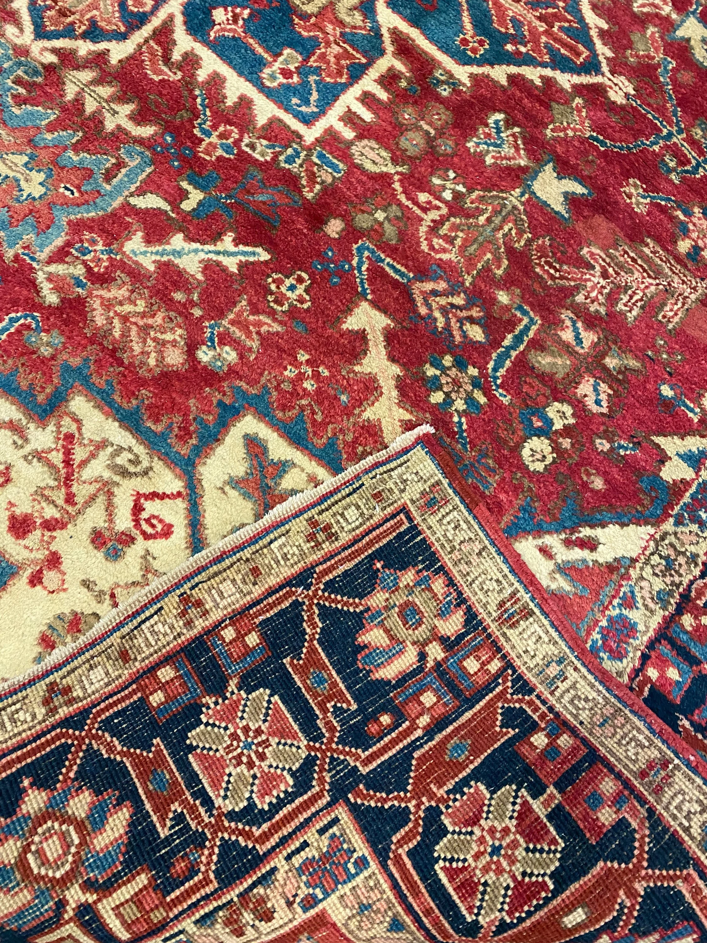Heriz - F-748, Iran rug, 7'2" x 7'9", in red, navy - photo 4