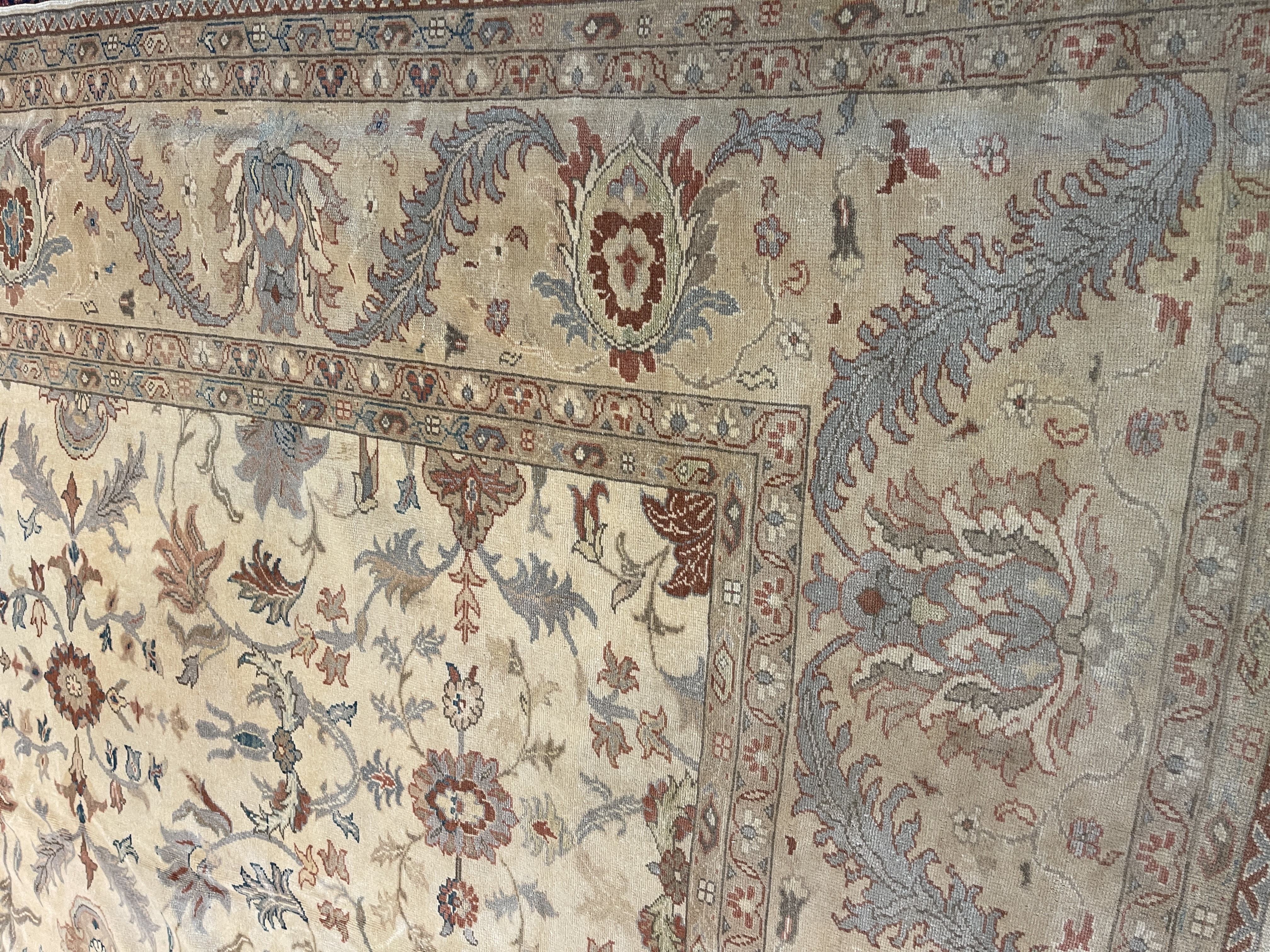 Turkish Sevas F-864, Turkish rug, 12'x15'6", in light color, ivory, light brown, gold, light green, light green - photo 3