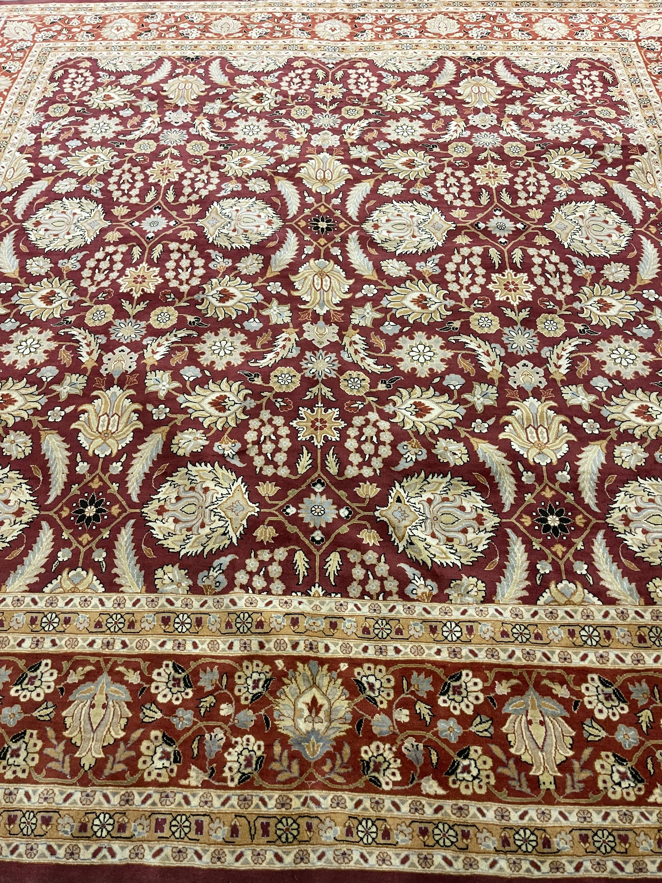 Pak Tabriz F-1211, Pakistan rug, 8'2"x8'7", in deep red, navy, ivory, gold, light blue, gray - photo 1